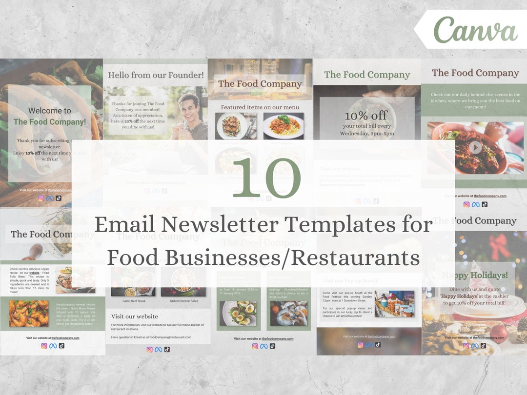 Food Business Email Newsletter Template | Canva | Food and Beverage ...