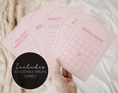 Pink Bridal Shower Games Bundle, Minimal Bridal Shower Game Pack, Editable Hens Party Games