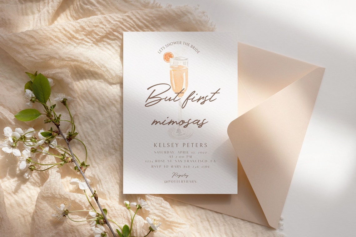 But First Mimosas Bridal Shower Invitation Bridal Shower image 1