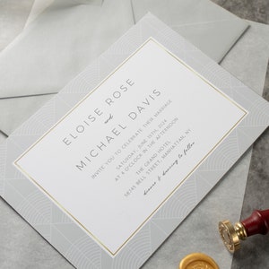 Invitación de boda Art Déco, Invitación moderna, Plantilla de invitación imprimible y editable, Tarjeta RSVP, Tarjeta de detalles, Descarga INSTANTÁNEA