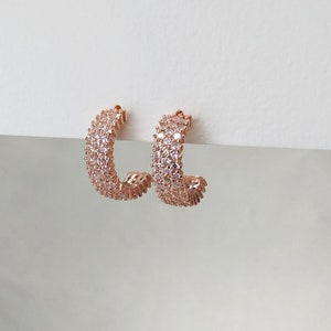 925 Silver Half Hoop Earing , Dainty Earings , Gift Birthstone Earings , Gift For Her , Christmas Gift , Gift for Women