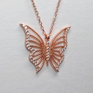 Sterling Silver Butterfly Necklace, Butterfly Choker, Butterfly Pendant, Butterfly Jewelry, Dainty Necklace For Her