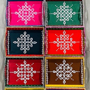 Kolam trays / Rangoli trays / Muggu Trays / Navratri Gifts / Festival Gifts / Indian Traditional Gifts / Return Gifts / Indian Return Gifts