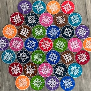 Kolam Coasters / Muggu Coasters / Rangoli Coasters / Festival Gifts / Indian Traditional Gifts / Pooja Return Gifts / Navratri Return Gifts