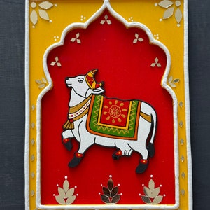 Pichwai Cow Jarokha | Cow Jarokha | Housewarming Gift | Indian Gifts | Traditional Gift | Festival Gifts | Navratri Gift | Traditional Gift