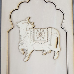 Jharokha with Pichwai Cow cutout | Jarokha | Pichwai cutout | Traditional | Indian home decor | Jaroka | Pichwai Cow cutout