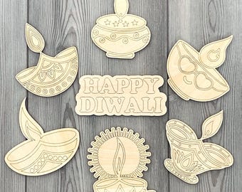 Kit da colorare per bambini a tema Diwali / Bomboniera artigianale per bambini a tema Diwali, attività divertenti per Diwali / Kit fai da te per bambini / Attività per feste di Diwali