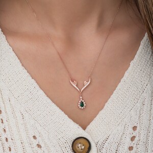 thumbnail image 2 of Natural Emerald Teardrop Pendant – Sterling Silver 925, Bezel Set, Handcrafted Gift Boxed 2 of 5