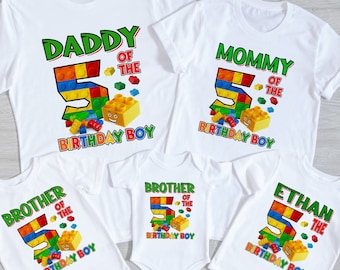 Building Block Birthday Boy Girl Shirt,Custom Birthday Buiding Shirt,Building Block Themed,Brick Birthday Shirt,Little Builder Kid Gift B1