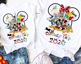 Disney Matching Shirts with Custom Name, Disney Family Matching Shirts, Minnie Mickey 2025 Shirts WD50