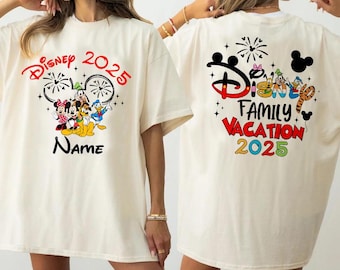 Disney 2025 Shirt, Matching Disney  Shirts with Custom Name, Disney Family Matching Shirts, Minnie Mickey 2025 Shirts