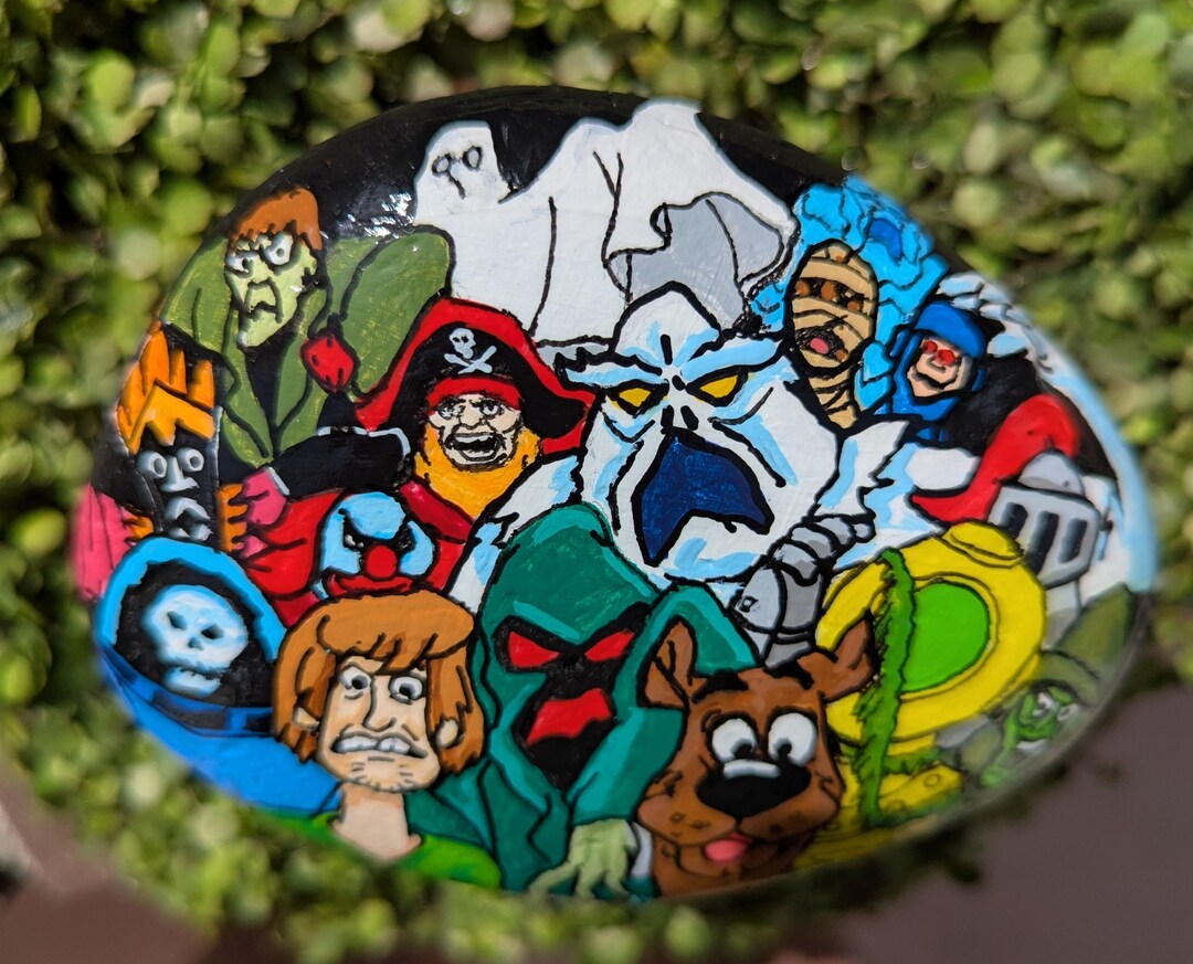 Scooby Doo and Villians Painted Tribute Rock - Etsy