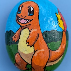 Charmander painted river rock