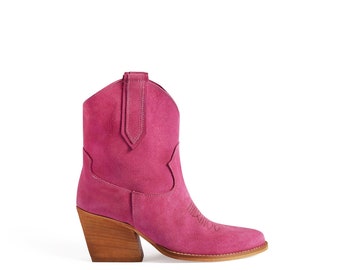 Texan boots Made in italy Leila Shocking Pink