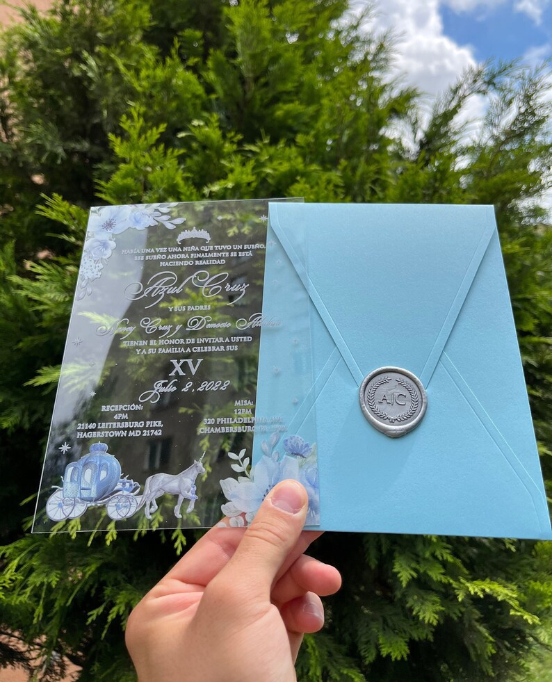 Quinceañera Invitation. Acrylic Invitation. Clear Acrylic Etsy