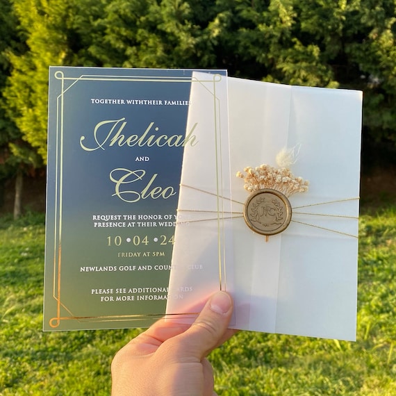 Møij Set Of 3 Wedding Cards Made Of Kraft Cardboard With Golden Hot - View #7