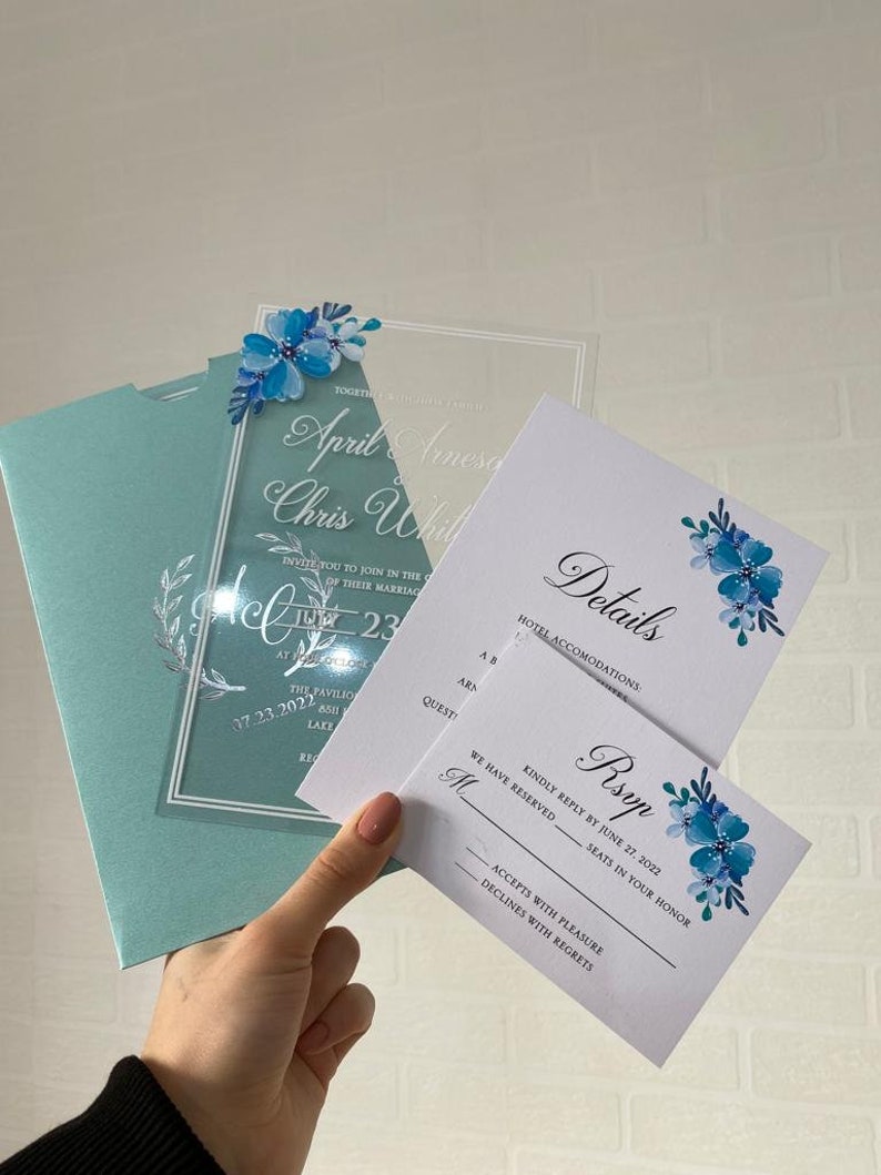 Wedding Invitation Acrylic Invitation Flexible Acrylic Etsy
