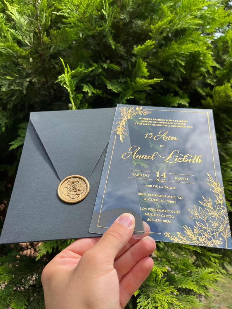 Birthday Invitation Clear Acrylic Invitation Birthday Etsy