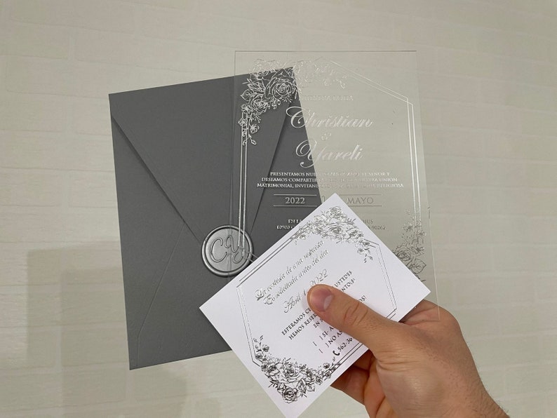 Wedding Invitation Clear Acrylic Invitation Plexiglass Etsy
