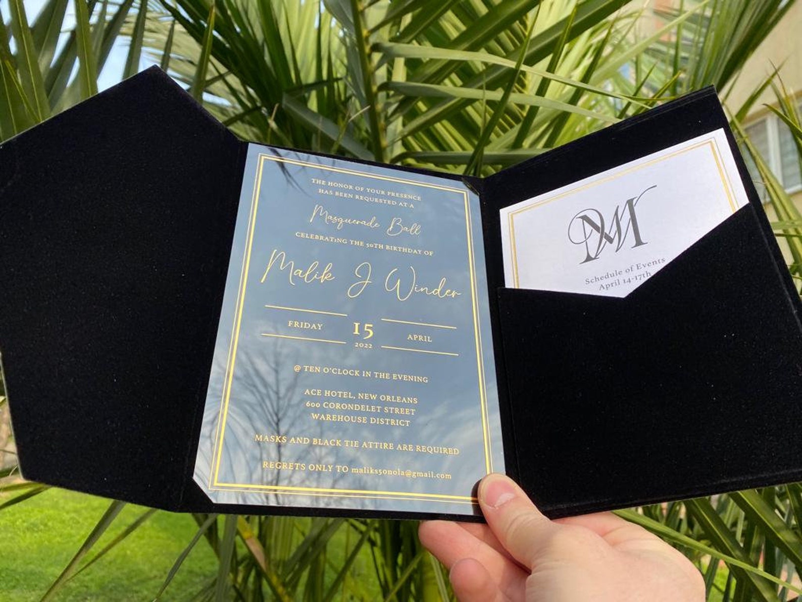 Black Velvet Pocket Envelope. Frosted or Clear Acrylic Etsy
