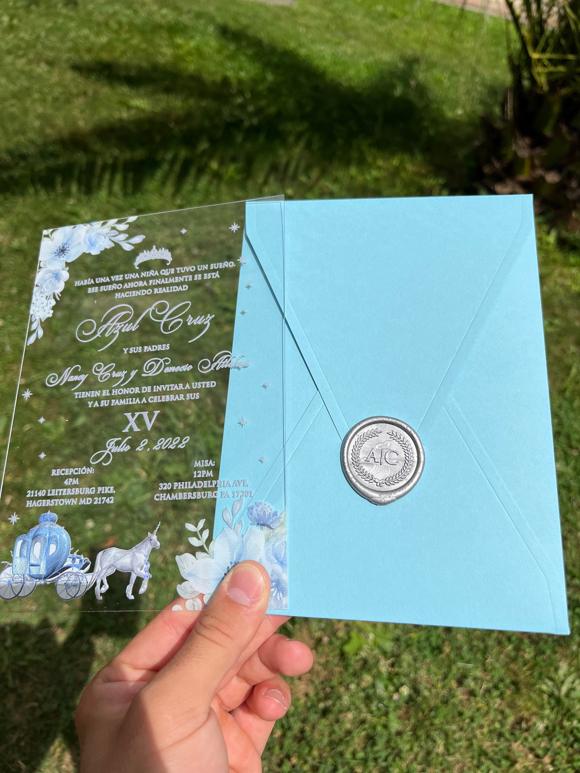 Quinceañera Invitation. Acrylic Invitation. Clear Acrylic Etsy