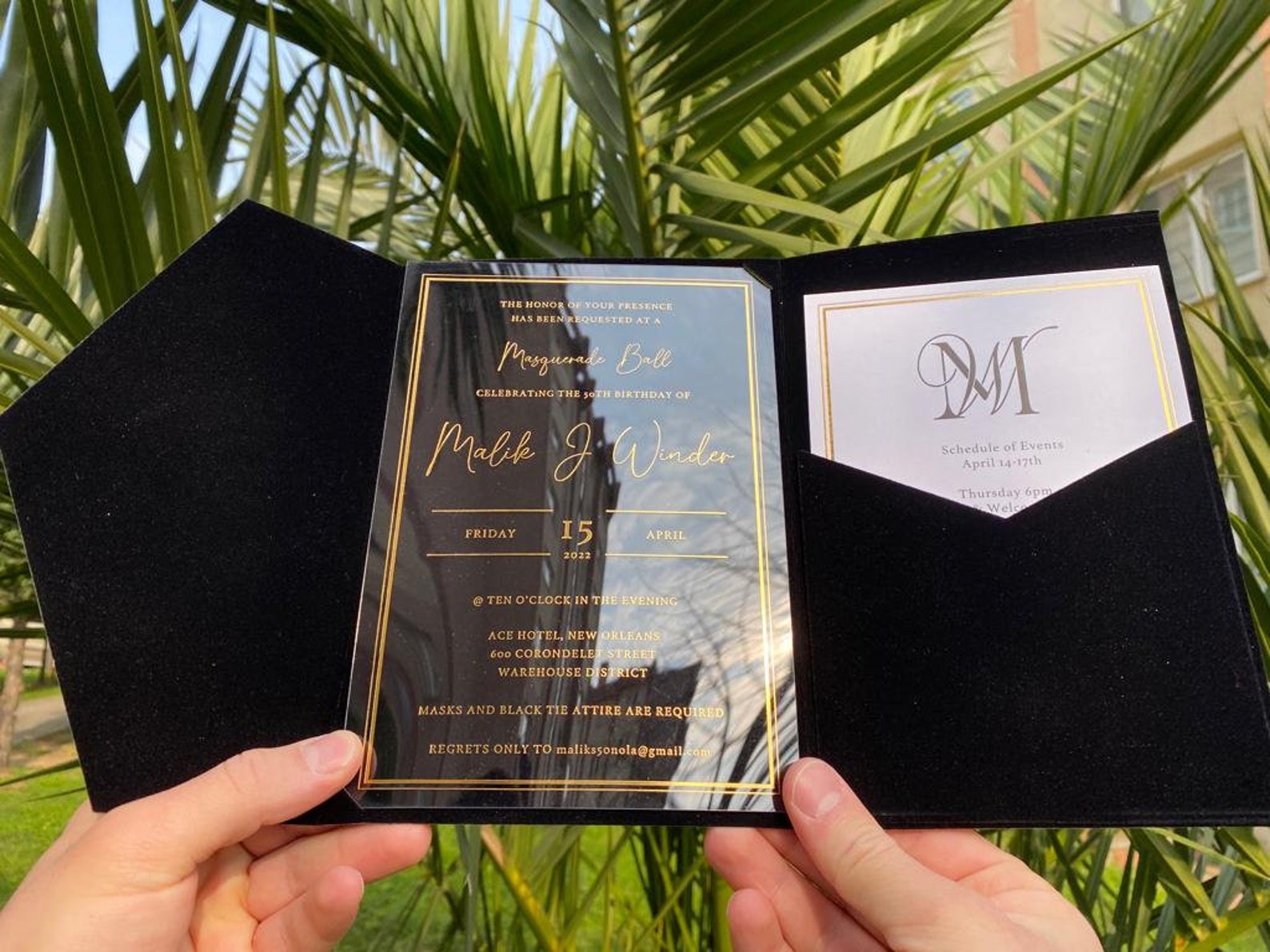Black Velvet Pocket Envelope. Frosted or Clear Acrylic Etsy