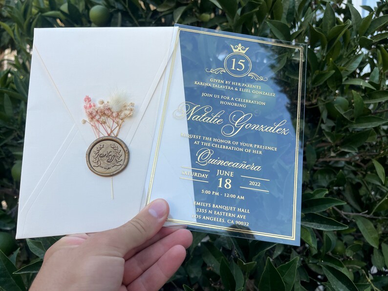 Quinceañera Invitation Acrylic Birthday Invitation Acrylic Etsy