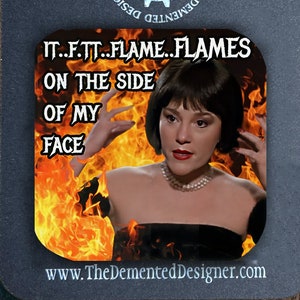 Mrs. White - FLAMES on the side of my face - Magnet inspired by Clue Movie - FREE SHIPPING