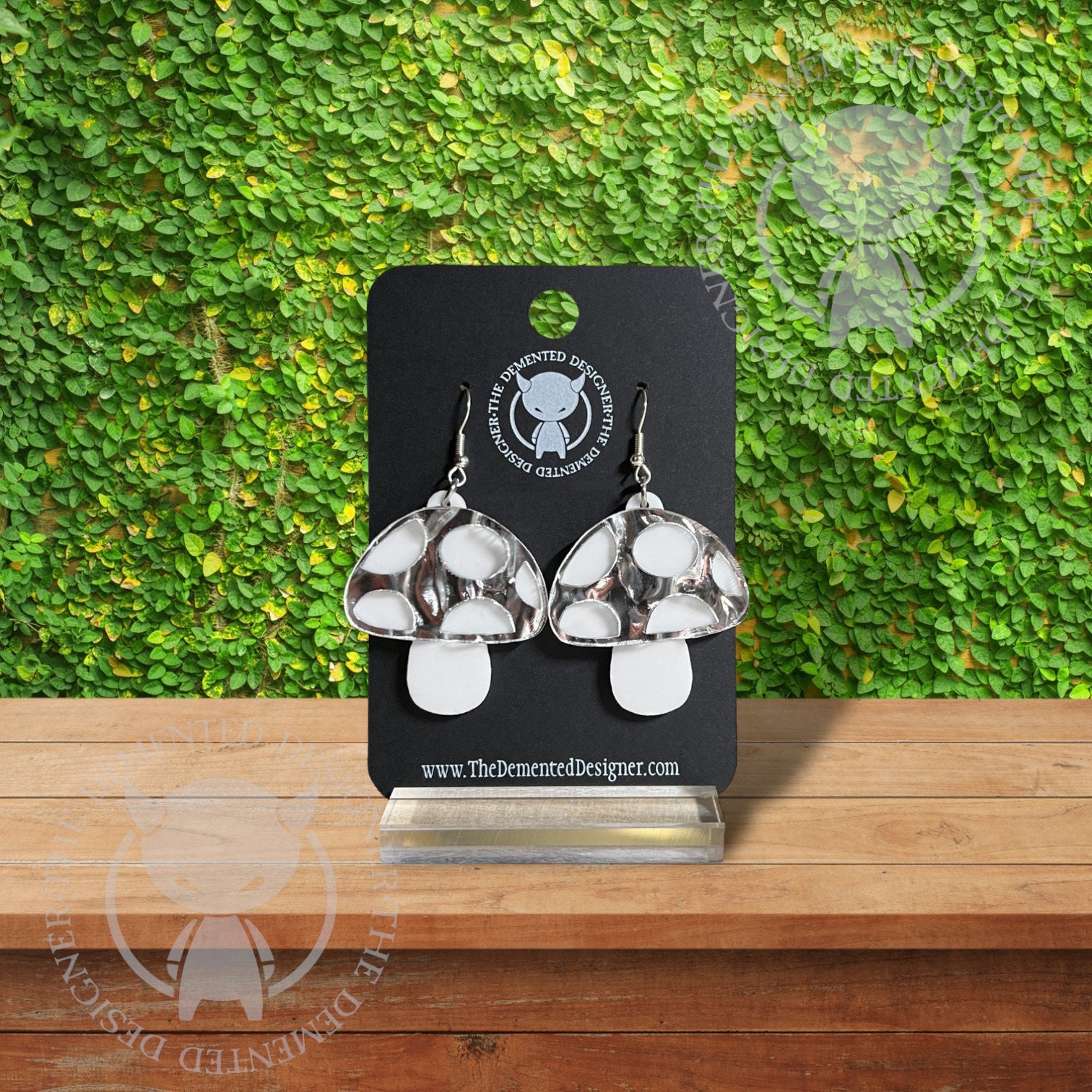 Handmade Acrylic Mushroom Dangle Earrings: Colorful Fungi Jewelry - Thumbnail 5