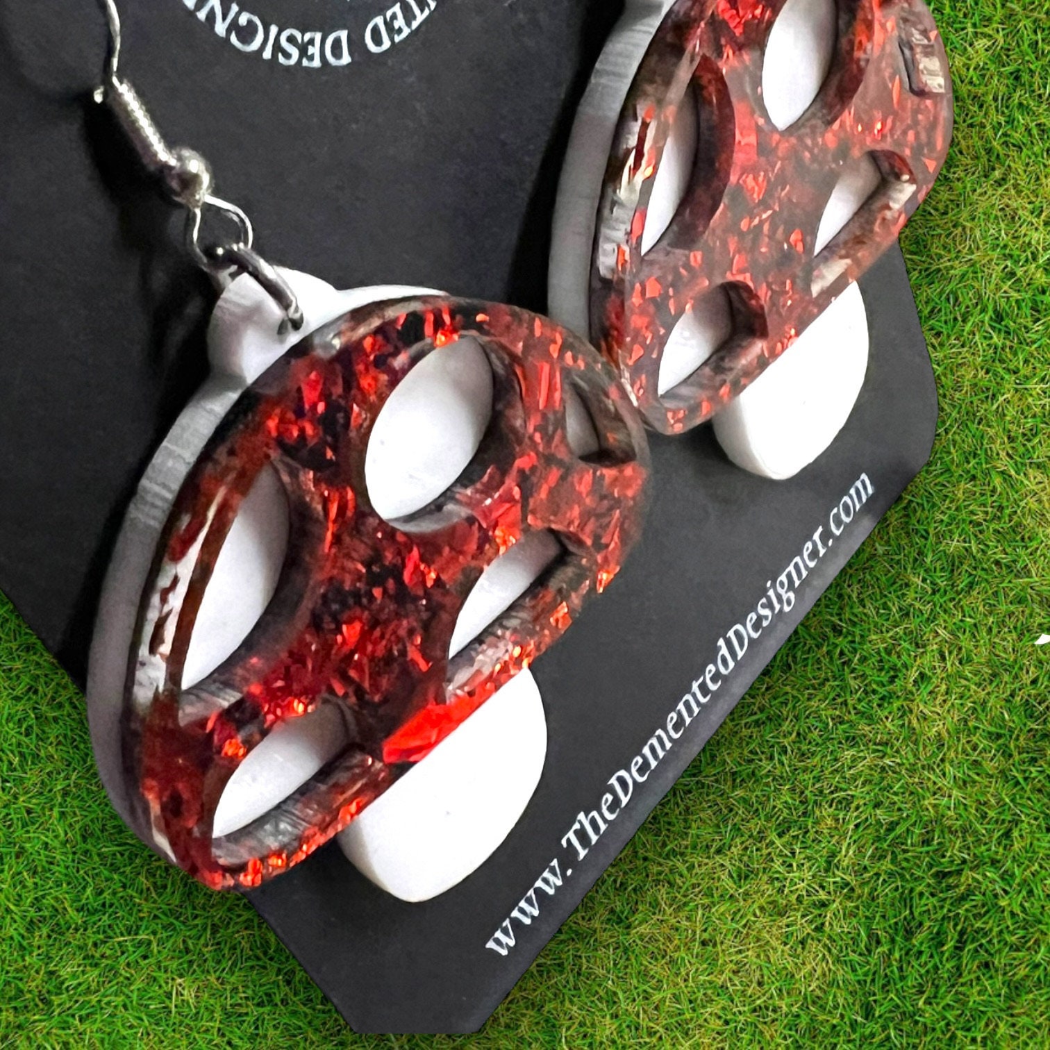 Handmade Acrylic Mushroom Dangle Earrings: Colorful Fungi Jewelry - Thumbnail 2