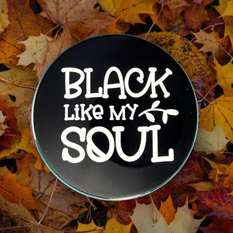 BLACK, like my soul.....Ceramic Coaster - Image 1