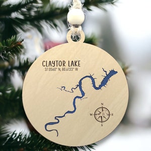 Claytor Lake, Virginia Christmas Ornament, Virginia gifts, Virginia decor, Virginia map, gift for home, gift for friends, lake house decor