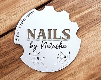 Nailfie Nail Artist Sign - Personalized Nailfie Disc Photo Props, Nail Technician Gift, Gift for Her, Nails by Salon Display