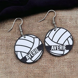 Volleyball Earrings, personalized earrings, volleyball jewelry, volleyball mom gift, game day earrings, gift for her, volleyball accessories