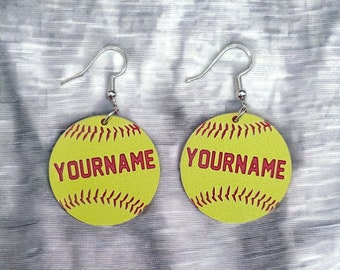 Softball earrings, personalized earrings, softball gifts for girls, softball mom gifts, cheer earrings, gifts for her, game day earrings
