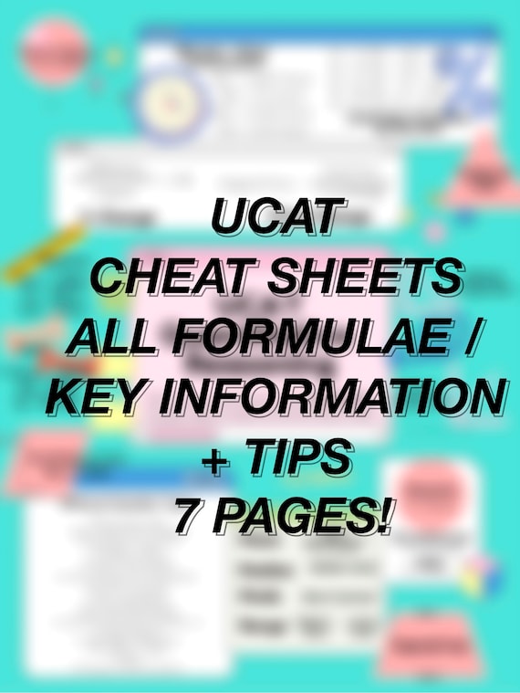 UCAT Cheat Sheet Notes by Dental Shiv score Top 10 Etsy UK