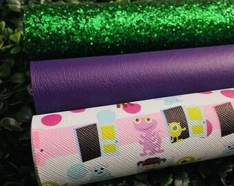 Monster Vinyl Canvas and Faux Leather Sheets, Hair Bows Fabric, Mix and Match Colors!