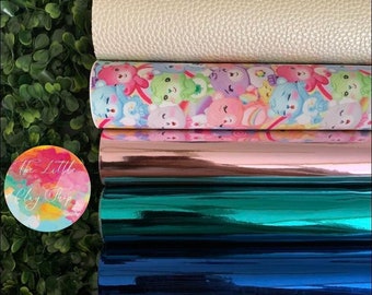 Little Bear Glitter Canvas and Faux Leather Sheets, Hair Bows Fabric, Mix and Match Colors!