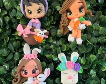 Easter Bunny Clay Dolls