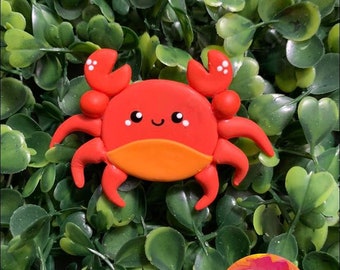 Orange Crab Clay Doll