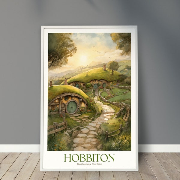 Hobbiton, The Shire Poster, Travel Poster