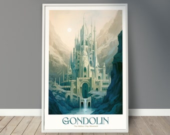 Gondolin Poster, The Hidden City of Beleriand, Travel Poster