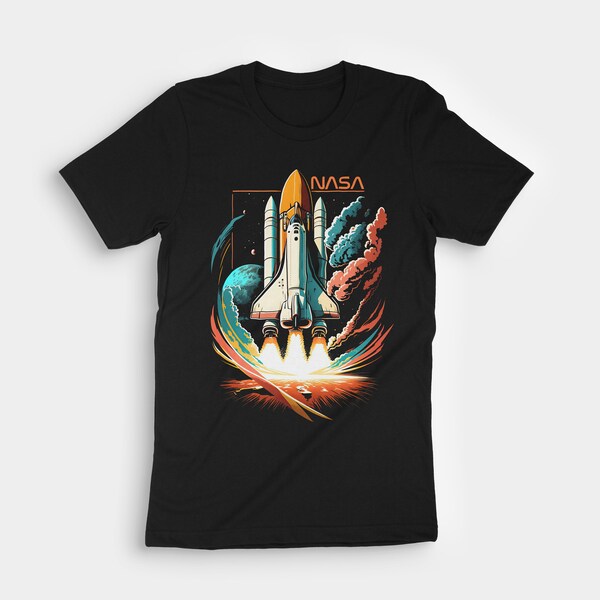 Débardeur Rétro Avec Logo NASA - Coupe Classique, Léger, Manches à Double Couture - Style Décontracté