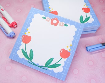 Cute Flower Notepads (4x4in) | 50 Sheets