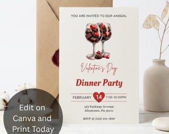 Editable Valentine's Day Invitation, Valentine's Day Brunch Invitation, Brunch Invite, Valentine's Day, Girls Night, Valentine's Day Party