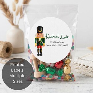 Custom Nutcracker Christmas Return Address Labels, Printed Labels Multiple Sizes
