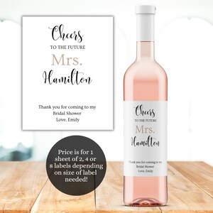 Custom Printed Waterproof Bridesmaid Wine Gift Label, Soon to Be Bridal ...