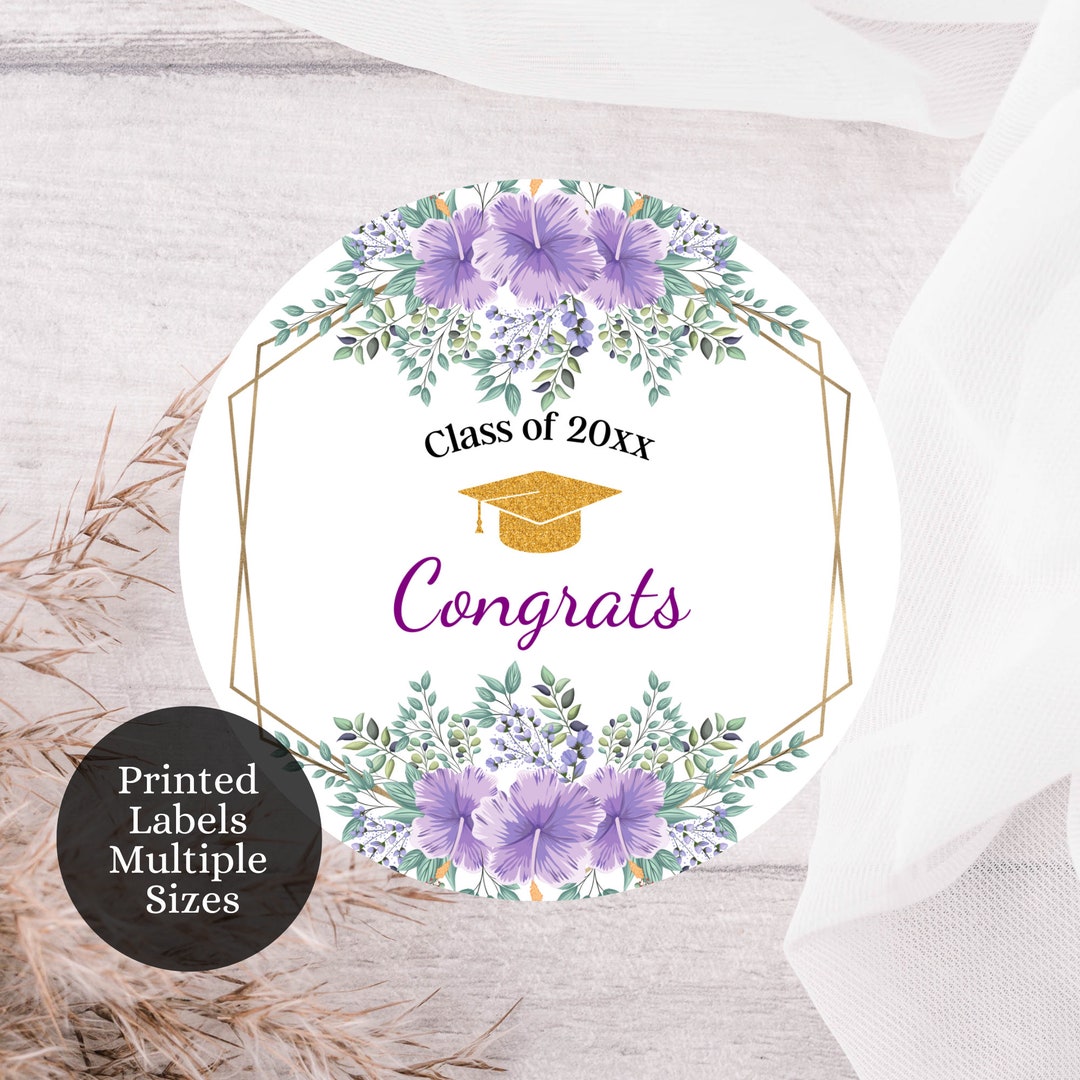 Custom Graduation Labels, Round Labels, Graduation Party Favor Labels