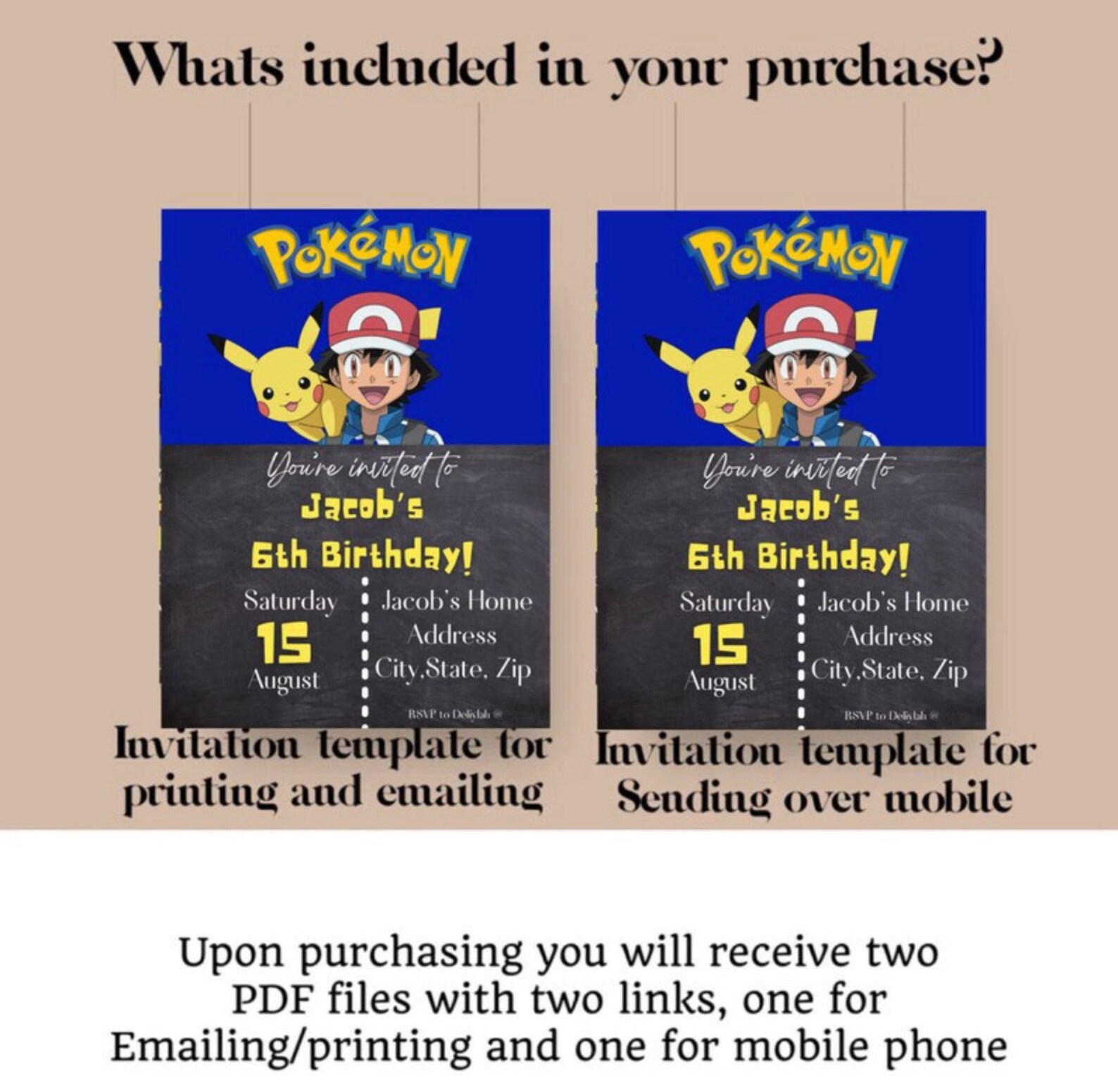 Pokemon Birthday Invitation Digital Editable in Canva Etsy Canada
