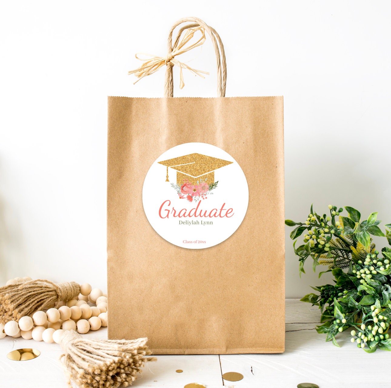 Custom Graduation Labels Round Labels Graduation Party Favor Etsy